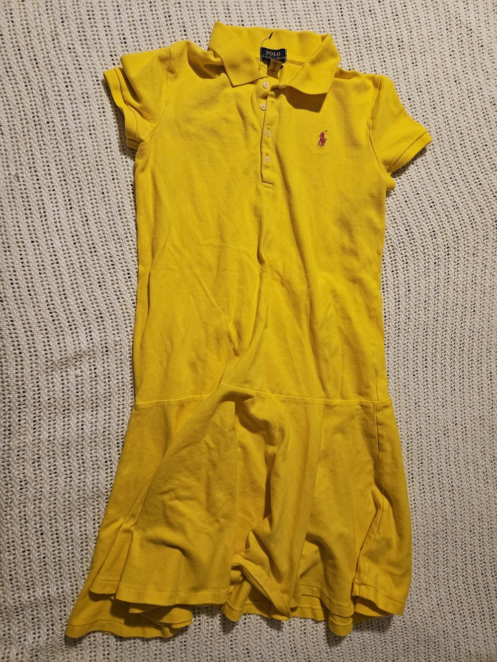 Ralph Lauren Girls Yellow Polo Dress